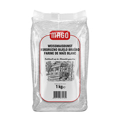 Weißer Maisgrieß (Maismehl) 1 kg | Traditionell steingemahlen | Für Polenta, Maisbrot & Backen