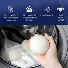Evonox Clean 3 Stück Wäsche-Wollfilz-Trocknungsball – Natürlich und Umweltfreundlich