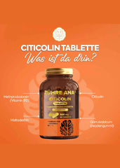 Citicolin-500 mg 60 Tabletten-Nahrungsergänzungsmittel mit Vitamin B12