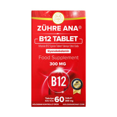 (2x 60 Tabletten) Zühre Ana Vitamin B12 Tabletten – Energie, Nerven & Immunsystem Unterstützung