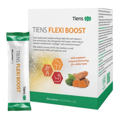 TIENS Flexi Boost – Boisson pour la santé des articulations et des os – 30 sachets – Avec glucosamine, MSM, curcuma et acide hyaluronique – Soutien anti-inflammatoire naturel