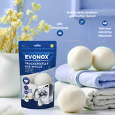 Evonox Clean 3 Stück Wäsche-Wollfilz-Trocknungsball – Natürlich und Umweltfreundlich