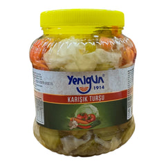 Légumes marinés, lot de 3 – Concombres, légumes mélangés et poivrons doux | Spécialités turques de Turşu, naturellement fermentées