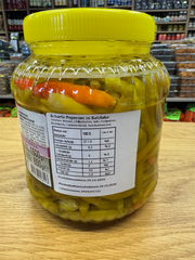 Yenigün Scharfe Peperoni in Salzlake • Traditionell Eingelegt • 1,5 kg Brutto / 650 g Netto