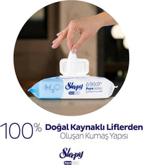 Sleepy AquaCare H2O - Feuchttücher für Neugeborene mit Wasserbasis, 50 Tücher