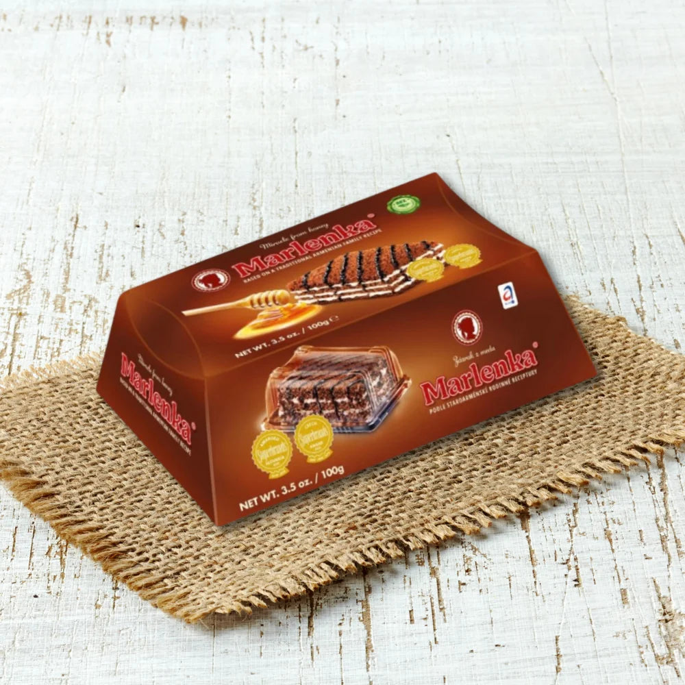 Honig-, Walnuss- und Kakaotorte 100g - Marlenka