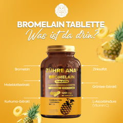 Zühre Ana Bromelain-Kapseln – 1250 mg, 60 Kapseln – Natürlicher Ananasextrakt
