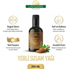 Huile de sésame – 100 % pressée à froid – 250 ml | Polyvalente, 100 % pure et naturelle
