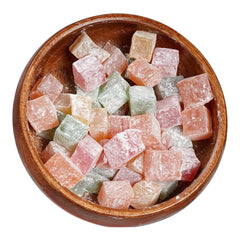 Küçük meyveli Türk Lokum – 300g | Geleneksel - Kuş Lokumu - Mini küp