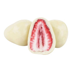 Beyaz çikolatalı gerçek çilekler – 200g | Premium çikolatalı drajeler
