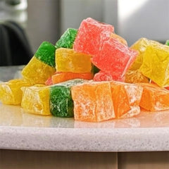 Kleine fruchtige Türkische Lokum – 300g | Traditionelle - Kuş Lokumu - Miniwürfel