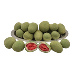 Echte Erdbeeren in Matcha-Schokolade – 200g | Premium Matcha Schoko-Dragees