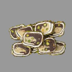 Türkisches Sarma Lokum mit Pistaziencreme, ummantelt mit Pistazienstückchen – 250 g