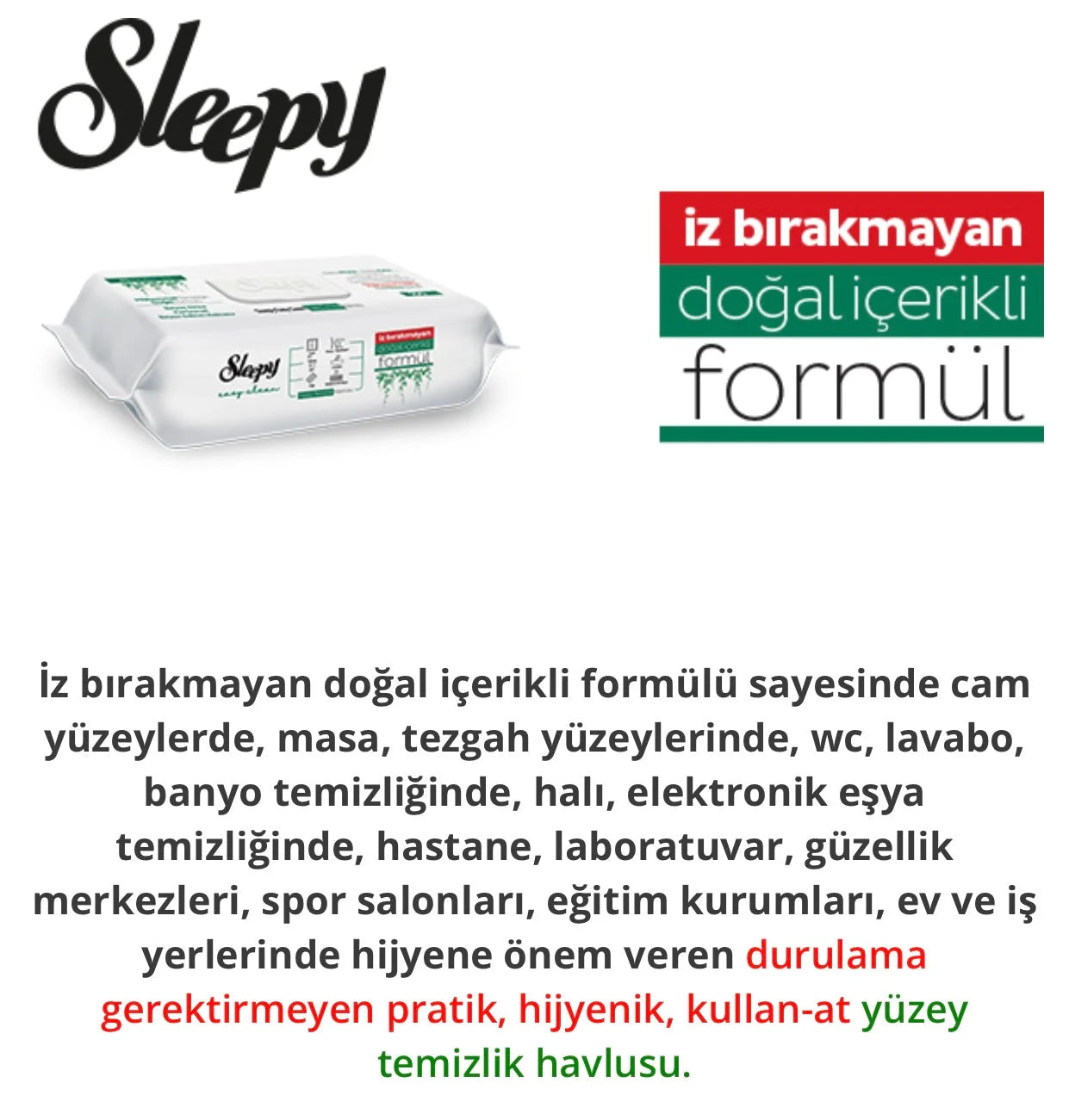 Sleepy Oberflächenreinigungstuch 100 Stück • Mit Schmierseife